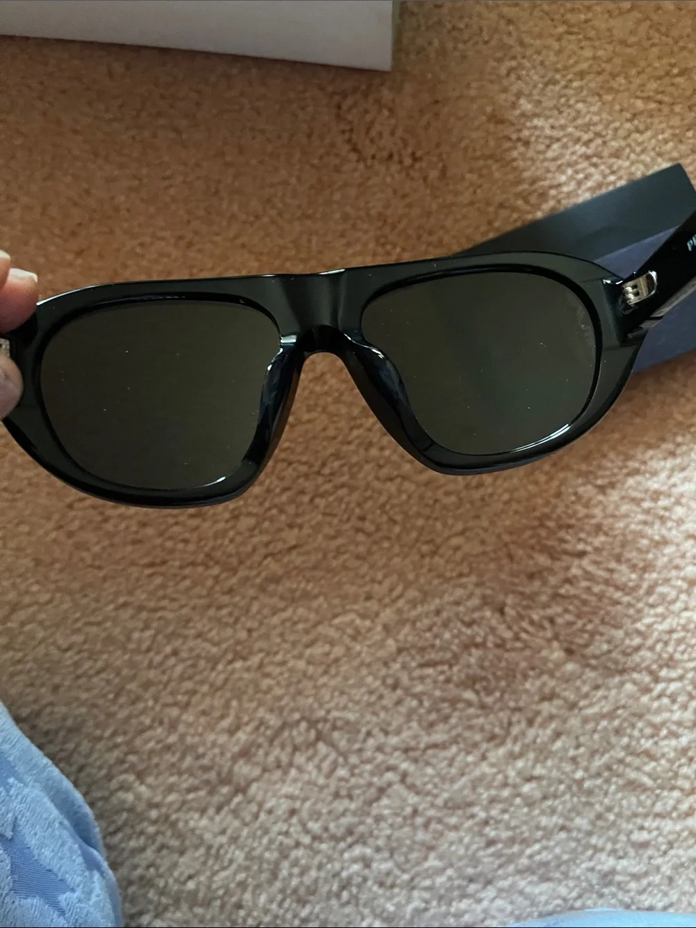 Prada Black Aviator-Style Sunglasses with Dark Lenses these can be unisex